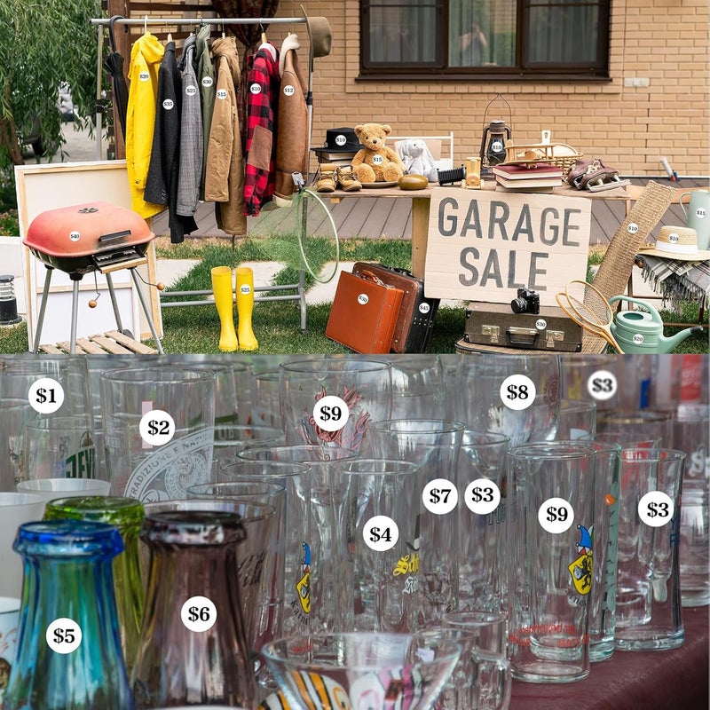 Aurtho 2000 Pcs 3/4" Garage Sale Price Stickers Sheets, White Yard Sale Price Stickers, Round Color Coding Labels, Circle Dot Sticker for Home Decorative, Office, Classroom, Papers Etc - Image 3